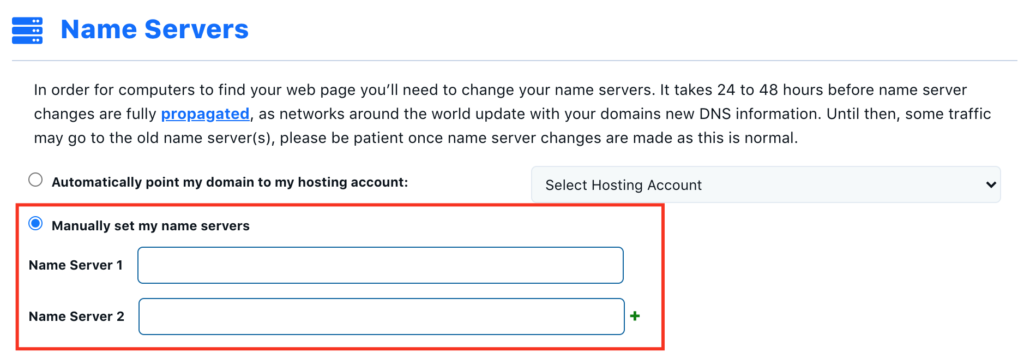 Name Server for DNS - Budget website